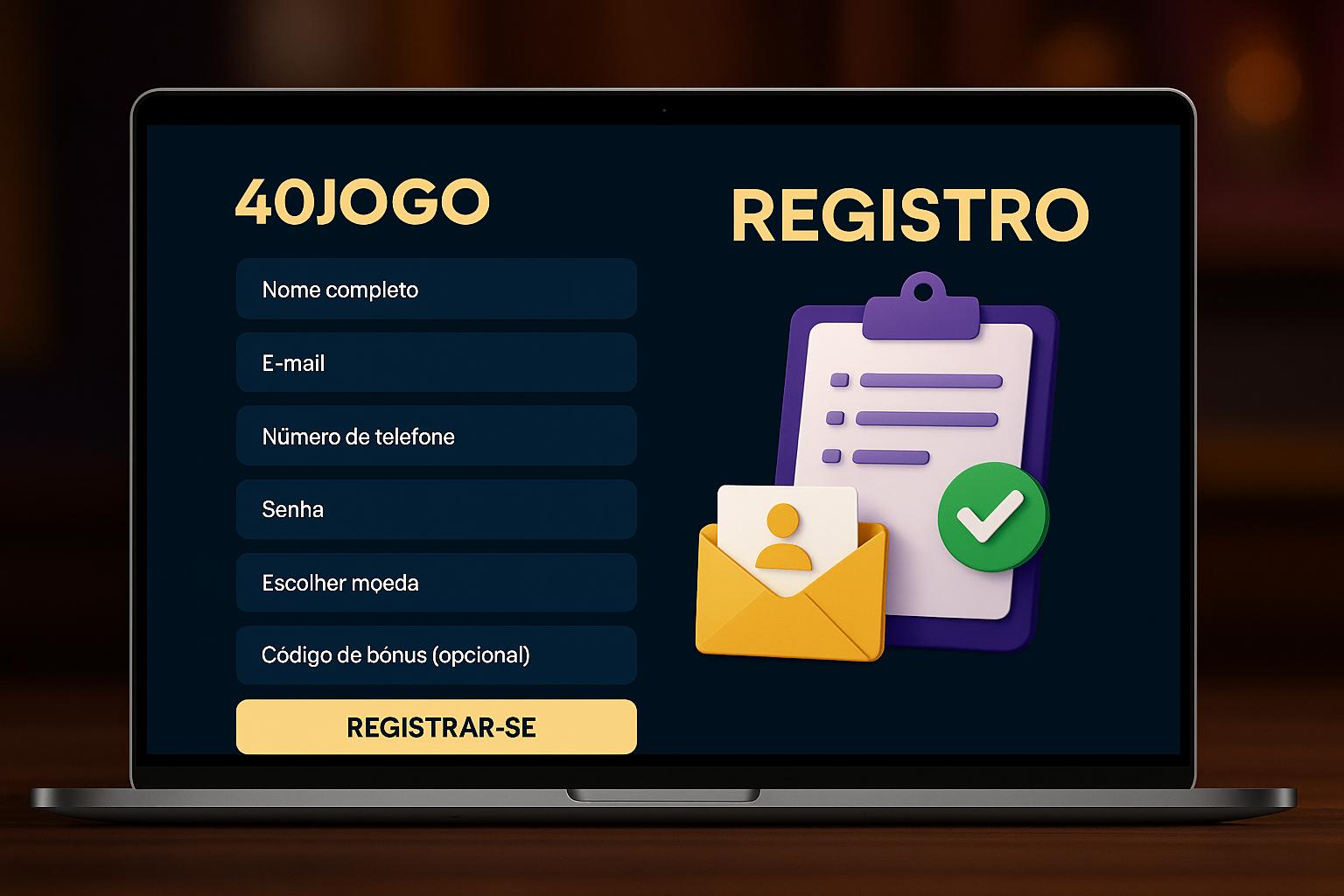 Não Perca tempo, o rRgistro na site 40JOGO